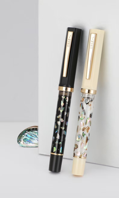 Jinhao Fountain Pen 58 White Shell Carving Ink Refillable Dual-Use High-Value Pen for Students and Adults, Special for Calligraphy Practice, High-End