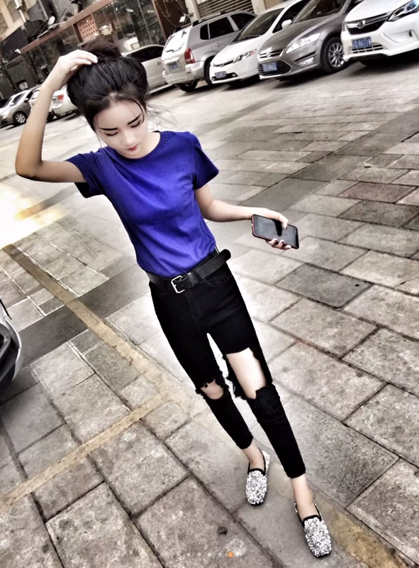 Quần áo nữ xã hội mùa hè, học sinh nữ tay ngắn tâm linh, phiên bản Hàn Quốc của lưới đỏ tay đỏ nhanh với cùng một xu hướng áo thun áo phông trắng
