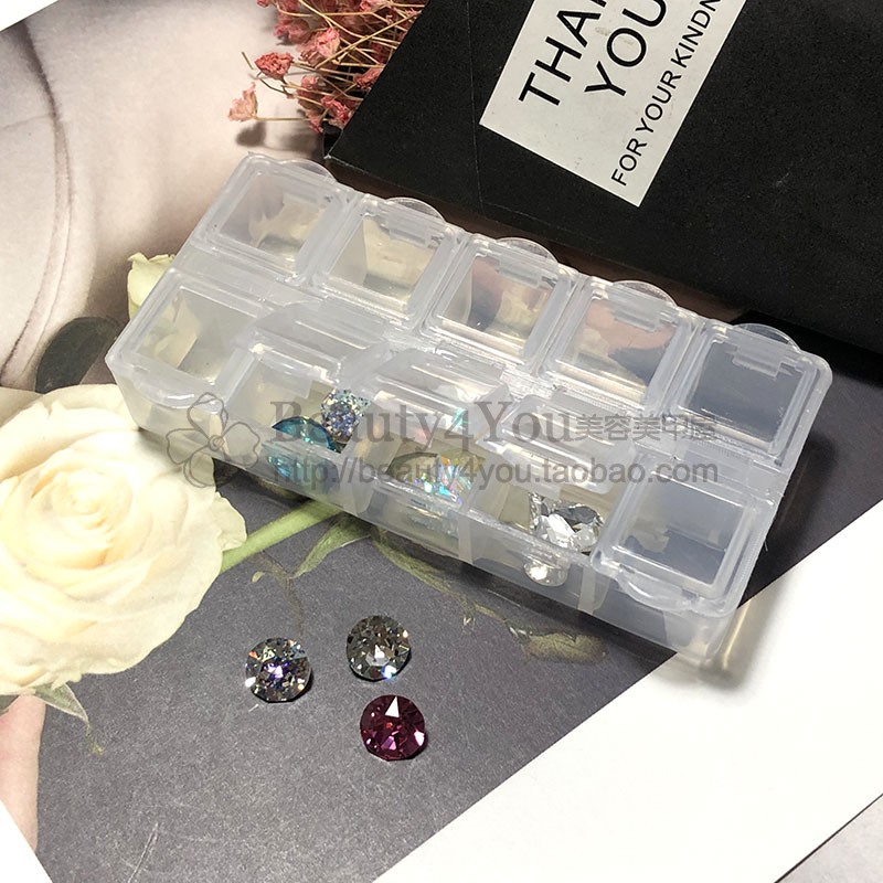 Dụng cụ làm móng tay trang sức kim cương hộp trang sức hộp lưu trữ hộp khoan mini khoan hộp (không khoan) - Công cụ Nail cọ vẽ móng tay