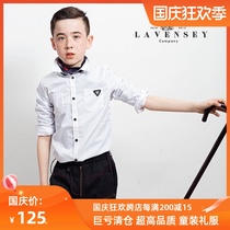 2021 boys shirt spring cotton British style childrens white shirt new childrens spring mens Spring and Autumn Tide inch