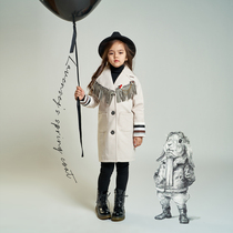 Leven Jubilee Childrens dress 2022 Spring season Girl Inn Wind streaming Su Tai-led jacket wool windy clothes