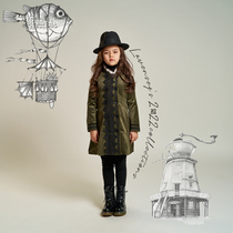 lavensey Leuven Jubilee Childrens dress 2022 New pint Girl with long wool coat retro double-row buttoned coat