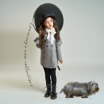 lavensey Leuven Jubilee Childrens clothes spring autumn season girls Inn wind in the middle of a sweaty coat of sweetness and velvet coat