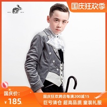 Lewen Jubilee casual regular spring and autumn single-breasted velvet dress for children Mens gray new style mens suit