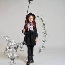 Le Wenxi Childrens Clothing New Girls Loose Version Bow Knot Floral Dress Autumn Doll Skirt Girls
