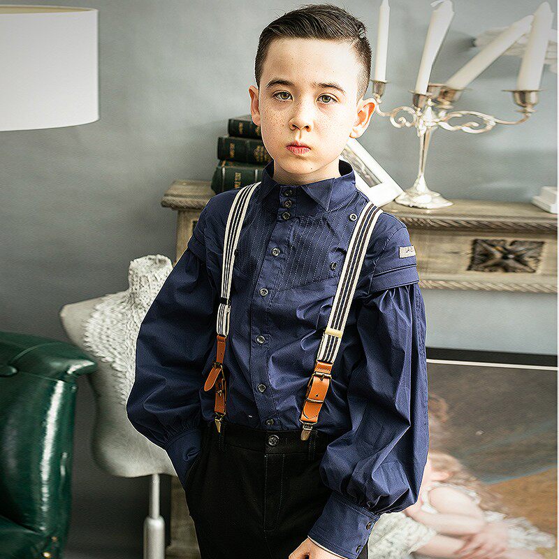 Children Shirts 2022 Autumn Winter New Long Sleeve Plaid Xinjiang Pure Cotton Boy Clothing Retro Handsome Qi Boomer Boy Shirt