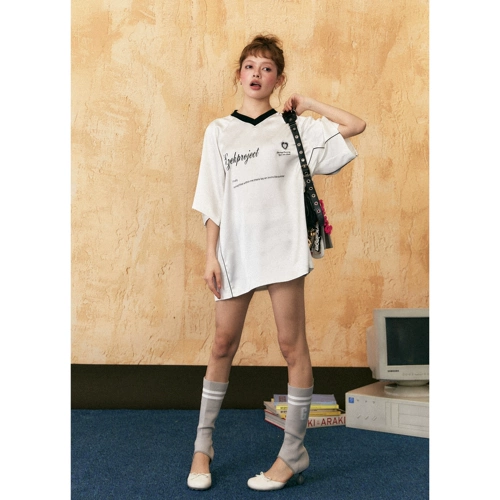 Спортивная футбольная форма, футболка с коротким рукавом, лонгслив, в американском стиле, свободный крой