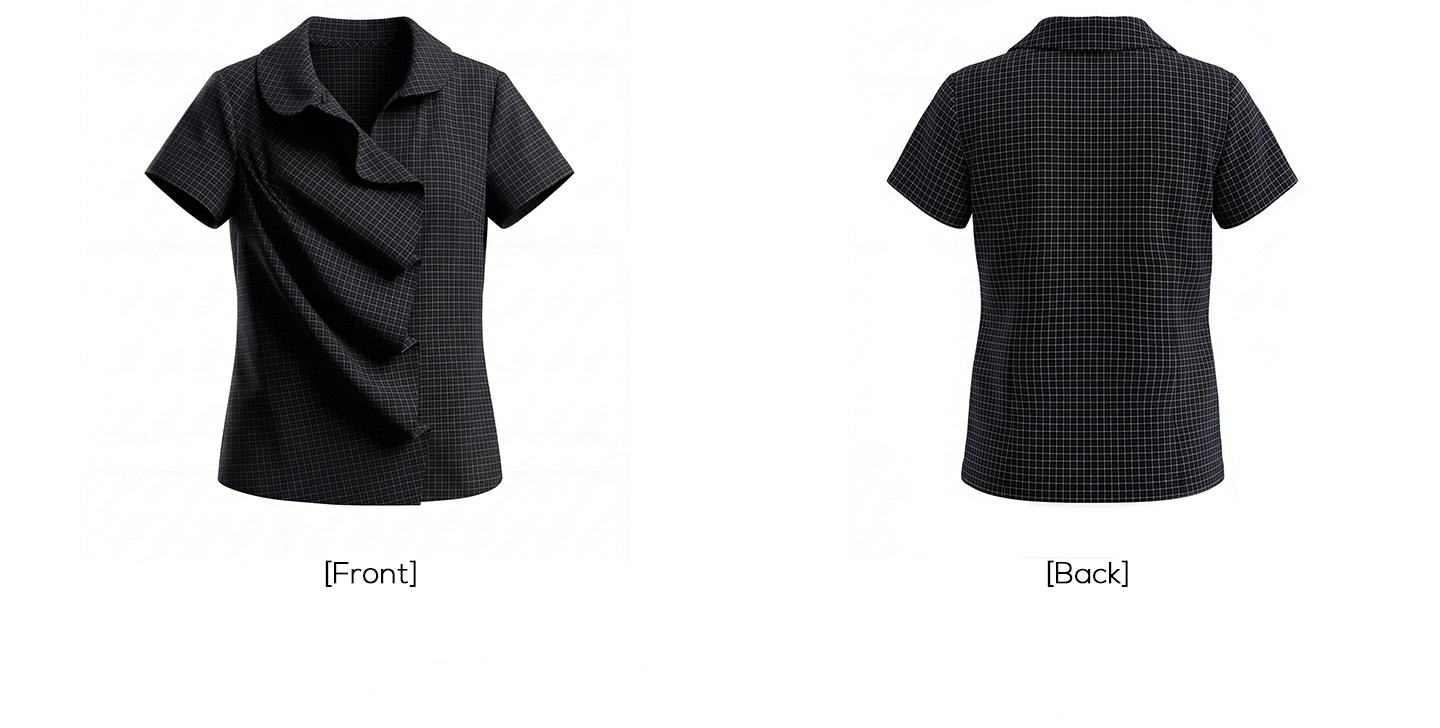EZEK Gingham Puff Sleeve Blouse