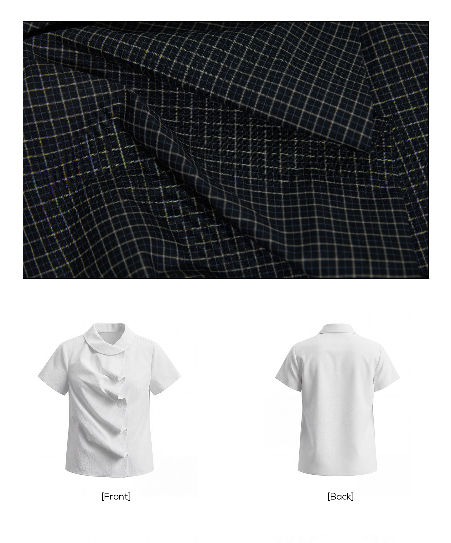 EZEK Gingham Puff Sleeve Blouse