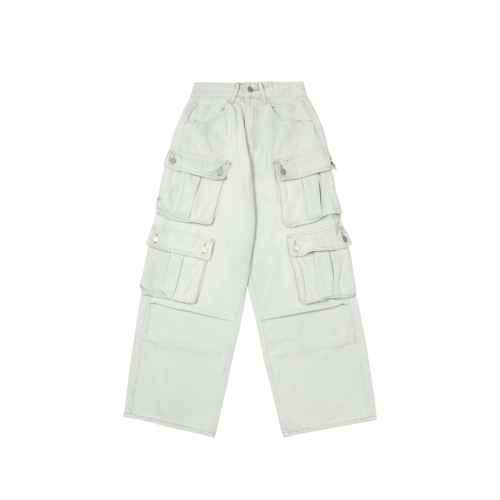 Оригинальные дизайнерские ретро зимние штаны, джинсы для отдыха, в американском стиле, свободный прямой крой