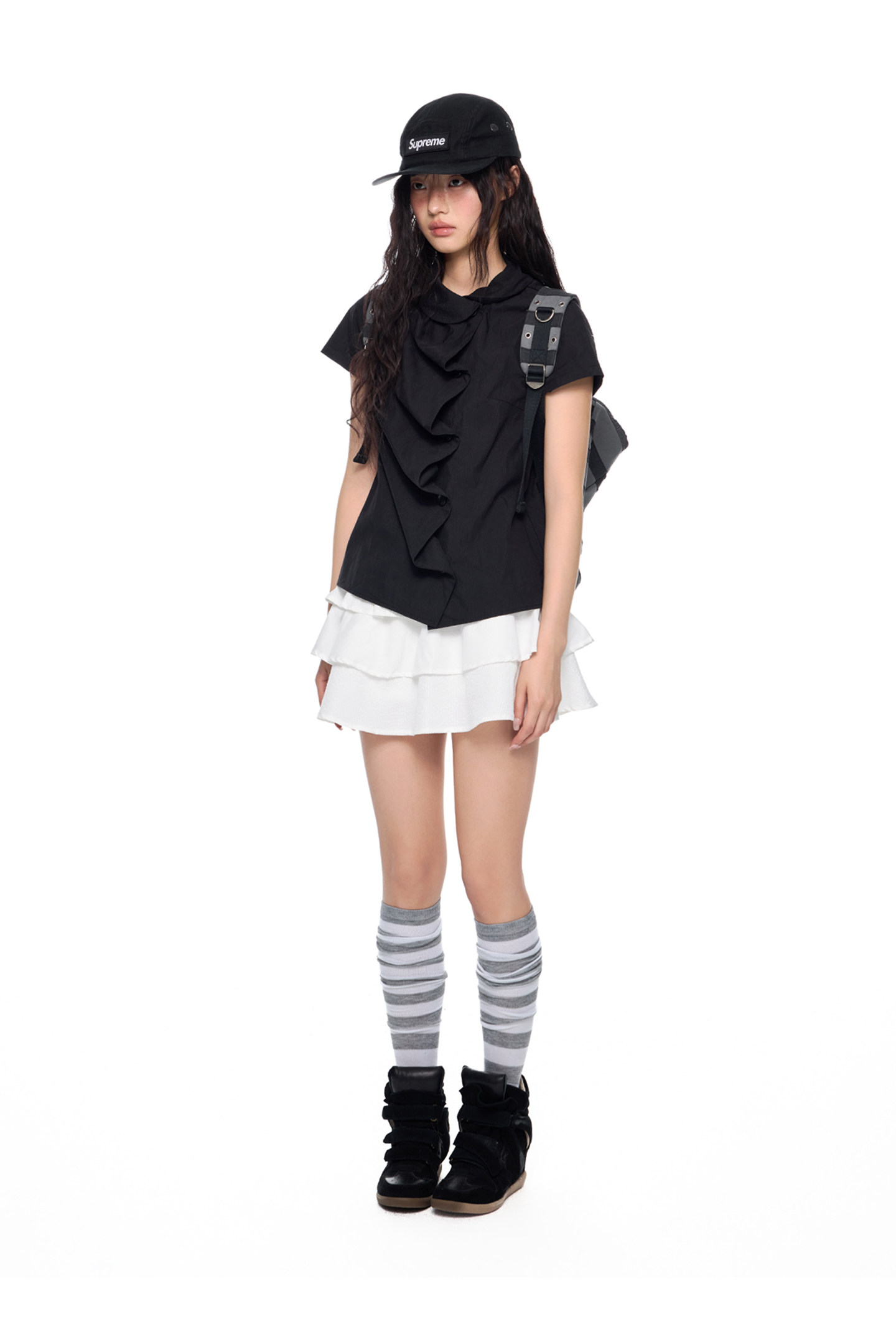 EZEK Gingham Puff Sleeve Blouse