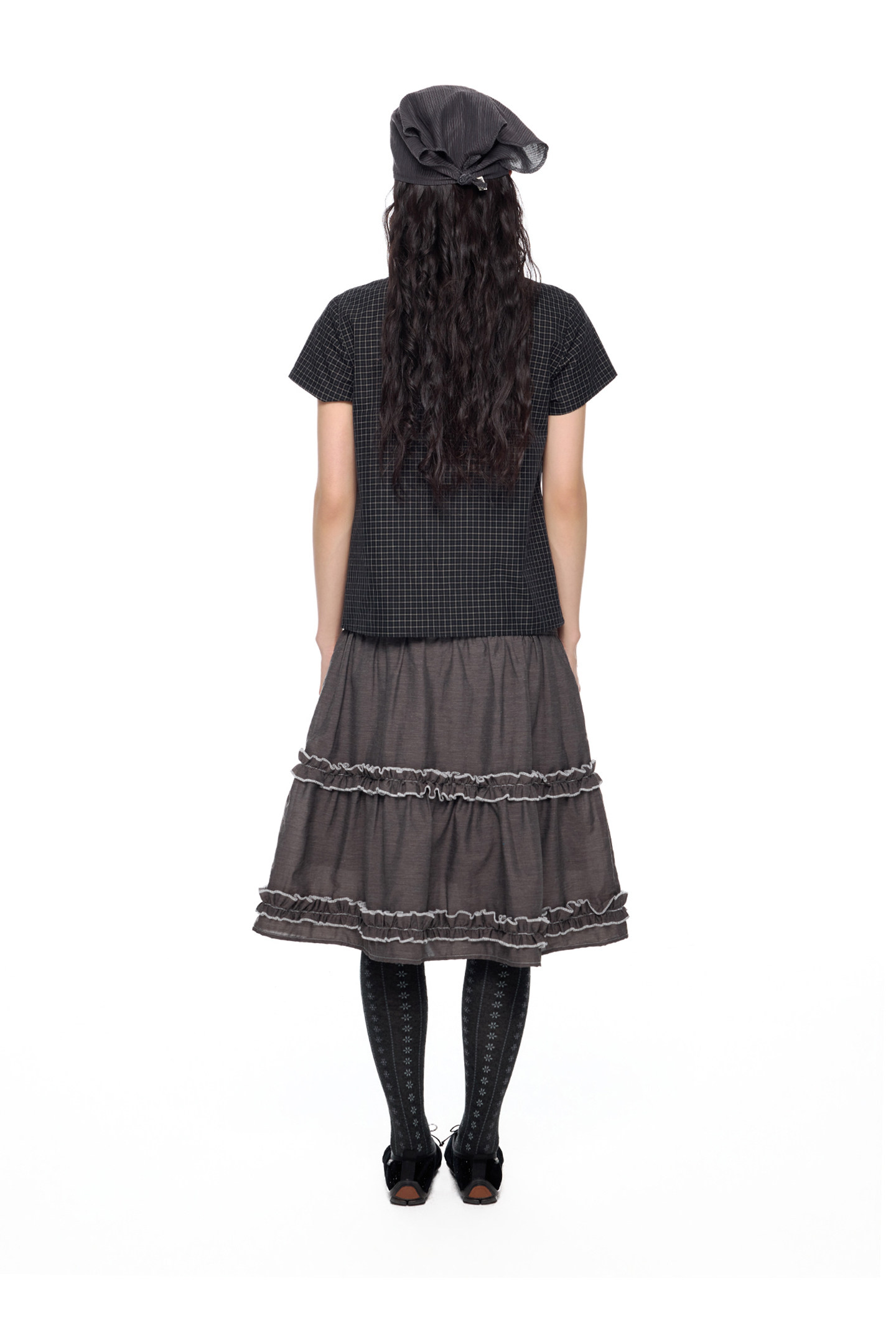 EZEK Gingham Puff Sleeve Blouse