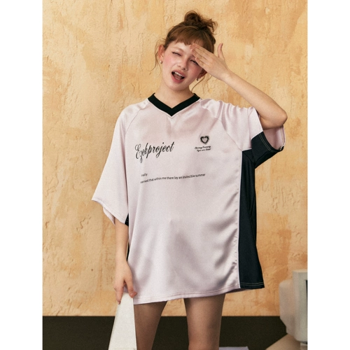 Спортивная футбольная форма, футболка с коротким рукавом, лонгслив, в американском стиле, свободный крой