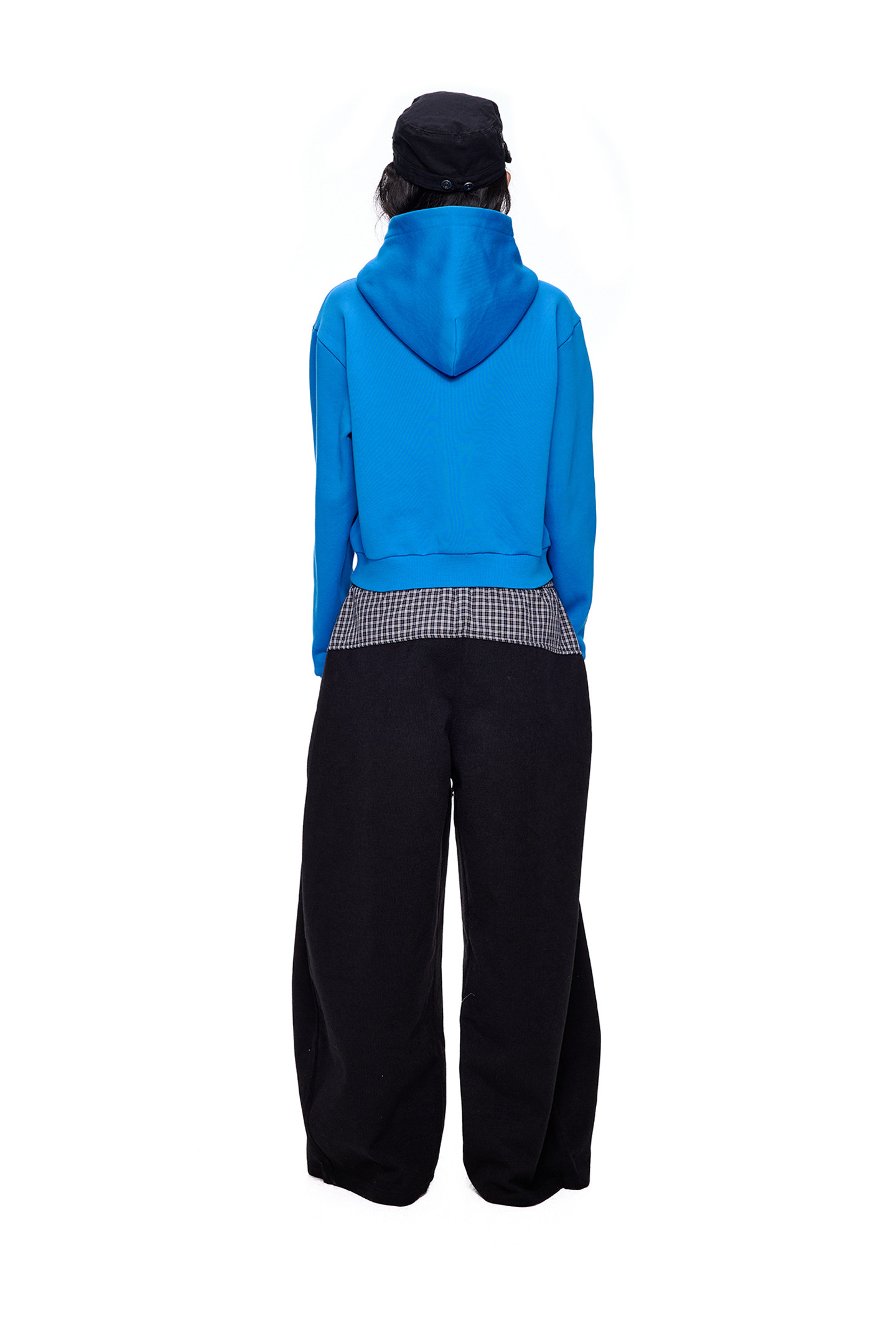 EZEK Multi-Button Embroidered Cropped Hoodie