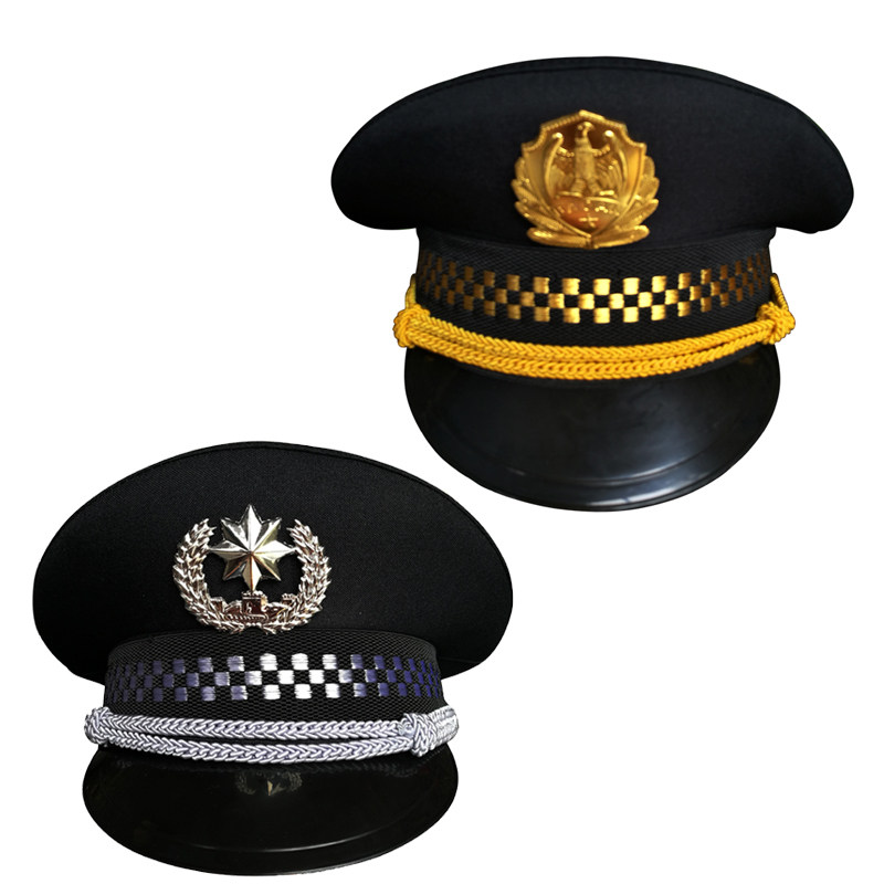 Security big cover type nut gift instrument yellow large hat peak hat security uniform hat for training cap photo-bust universal manufacturer direct sale