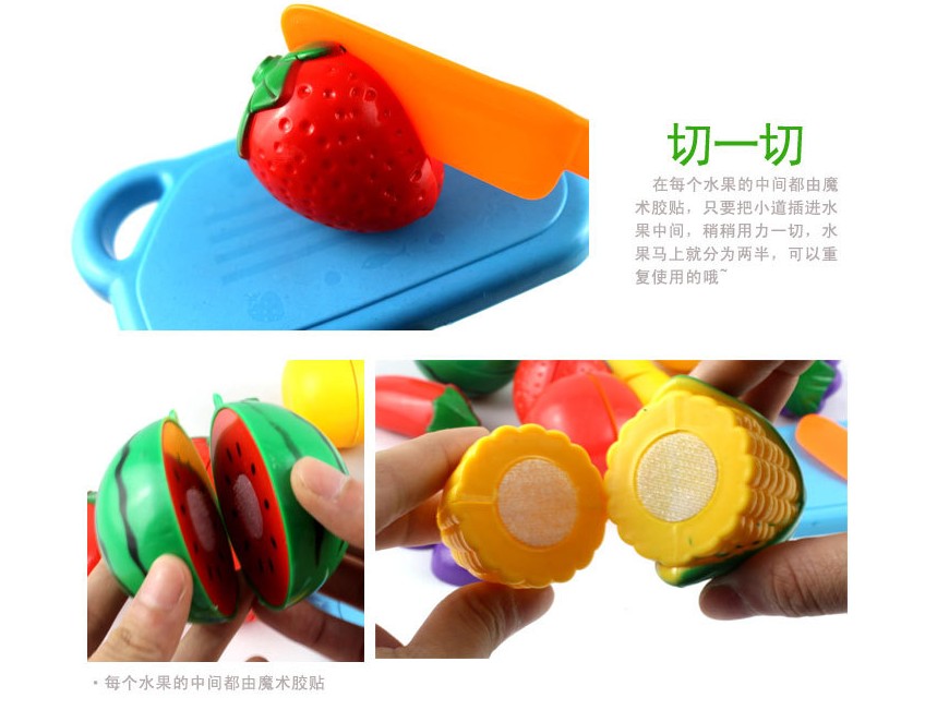Giáo dục sớm cho trẻ em nhựa trái cây và rau dao kéo đồ chơi đặt nhà bé 2 đến 5 tuổi cắt dưa hấu - Đồ chơi gia đình đồ chơi nấu ăn