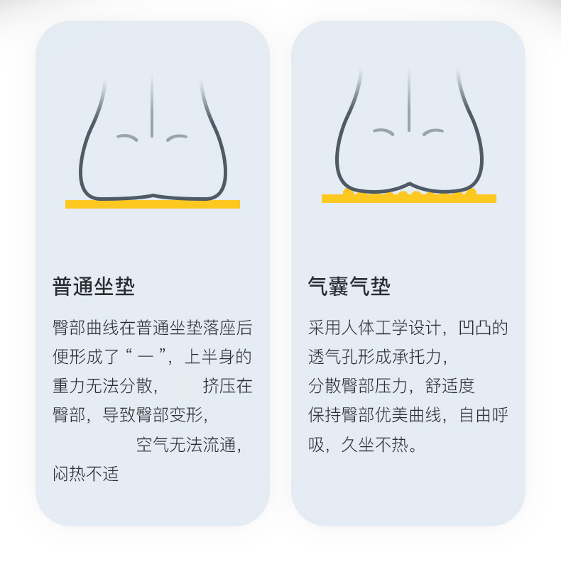 quan điểm 3d innerneed không khí thấm ít vận động văn phòng túi khí đệm giảm áp suất để lái xe Student nhà - Ghế đệm / đệm Sofa nệm sofa rời