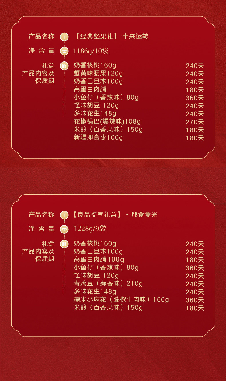 良品铺子 中秋坚果零食礼盒 1528g/10袋 图12