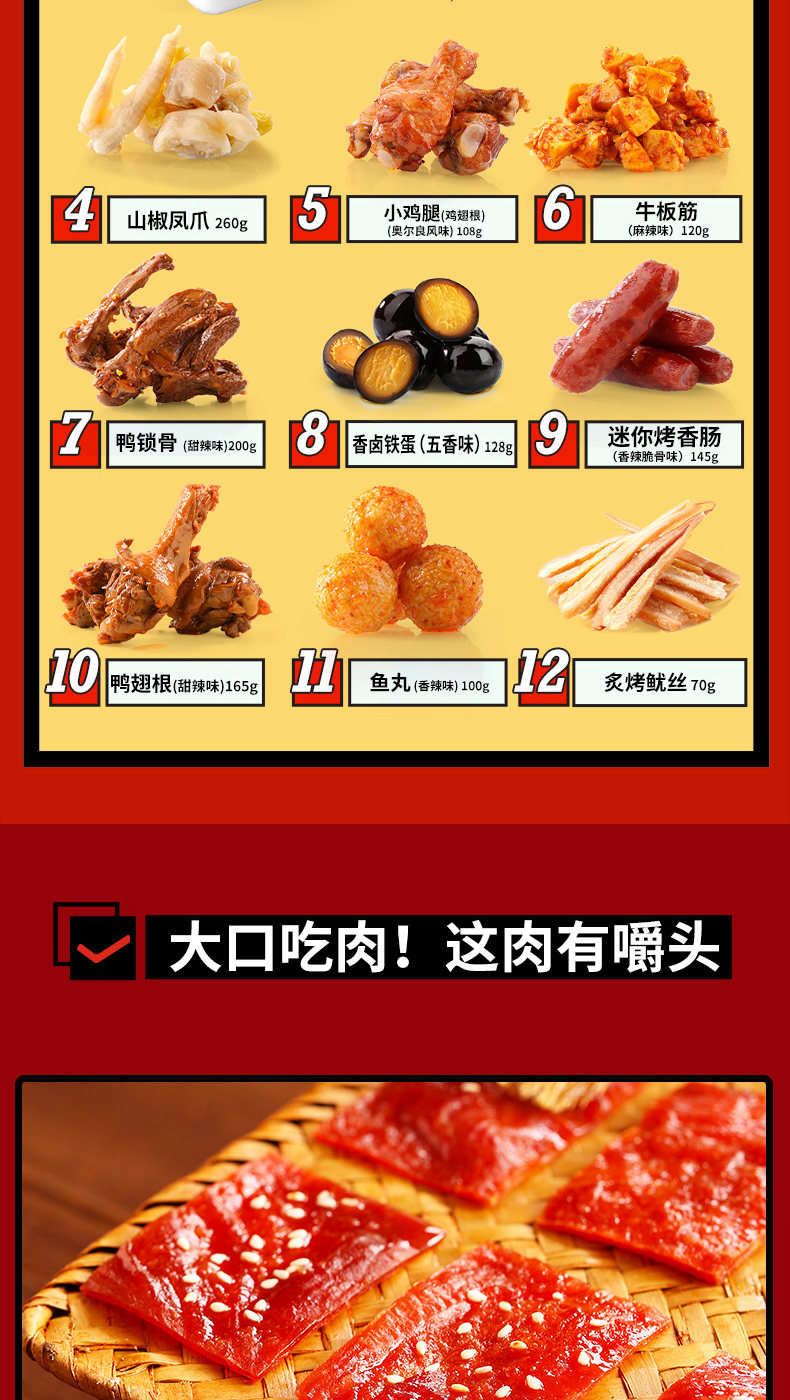 良品铺子 全肉零食礼盒 12款/1425g 图5