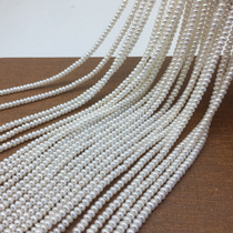 3-4 Natural freshwater pearl flat round steamed bun shaped Abacus shaped strong light pearl necklace semi-finished diy scattered beads