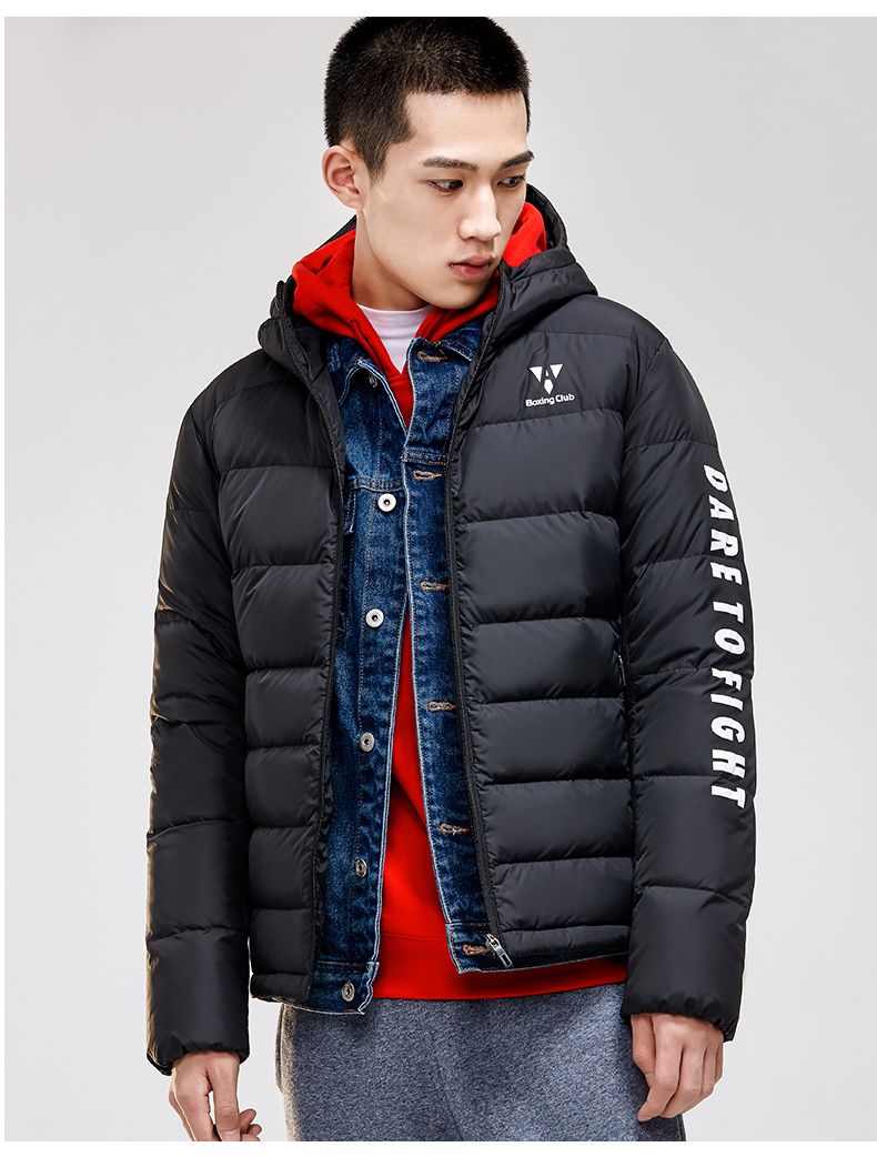 Anta down jacket nam đích thực 2018 mùa đông mới chim dày ấm áp trùm đầu mỏng áo khoác thể thao ngắn áo phao mùa đông