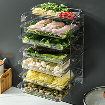 Multi-layer vegetable preparation artifact storage kitchen shelf multi-functional non-hole food grade dish
