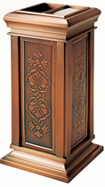 Antique copper seat ash bucket Hotel lobby club with ashtray trash can Antique vertical elevator mouth tube