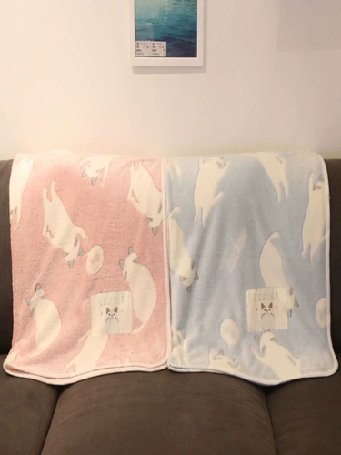 Японский питомец с четырьмя -сезон одеяло кошка Корал -бархатный одеял с спит маленькая одеяла для собачьей колодки офисной воздух -одеяло с кондиционером