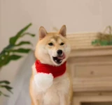 ПЭТ зимний шарф собака вязаная вязаная шерстяная булочка Новый год Рождество Большое красное большая собака теплые округа шеи