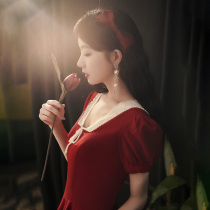 Toast dress bride 2021 new summer wedding red back door engagement evening dress dress long thin woman