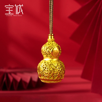 Baocheng non-legacy handmade silk gourd Open See Buddha ancient method silver gilt gold pendant pendant necklace Chinese style accessories