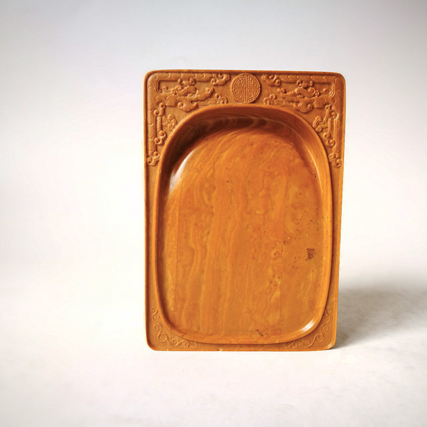 Inkstone pine flower inkstone 4 inch old pit boutique Wenfang Four treasures Calligraphy beginner practical products gift End Shexian natural rough stone