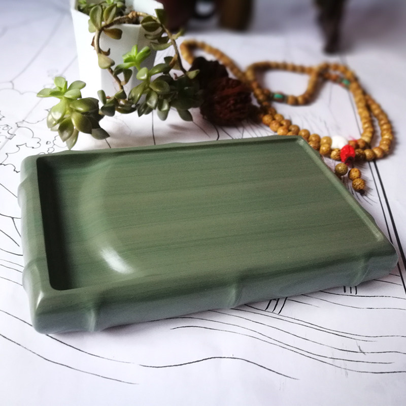 Natural rough stone inkstone Literati Bamboo Inkstone Boutique Wenfang Four Treasures Fairy Cave Laokeng Pine Flower Inkstone Inkstone Adult calligraphy