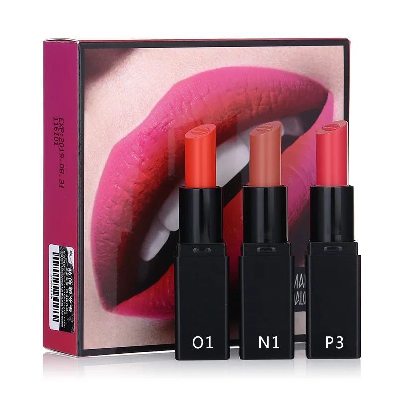 Mary Daijia light mist lipstick lip makeup gift box mini3 matte lipsticks are not easy to fade bean paste color trial package