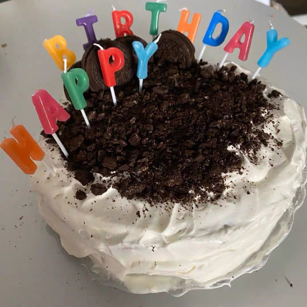 Korean inshappybirthday color letter birthday creative candle smokeless decoration cartoon candle