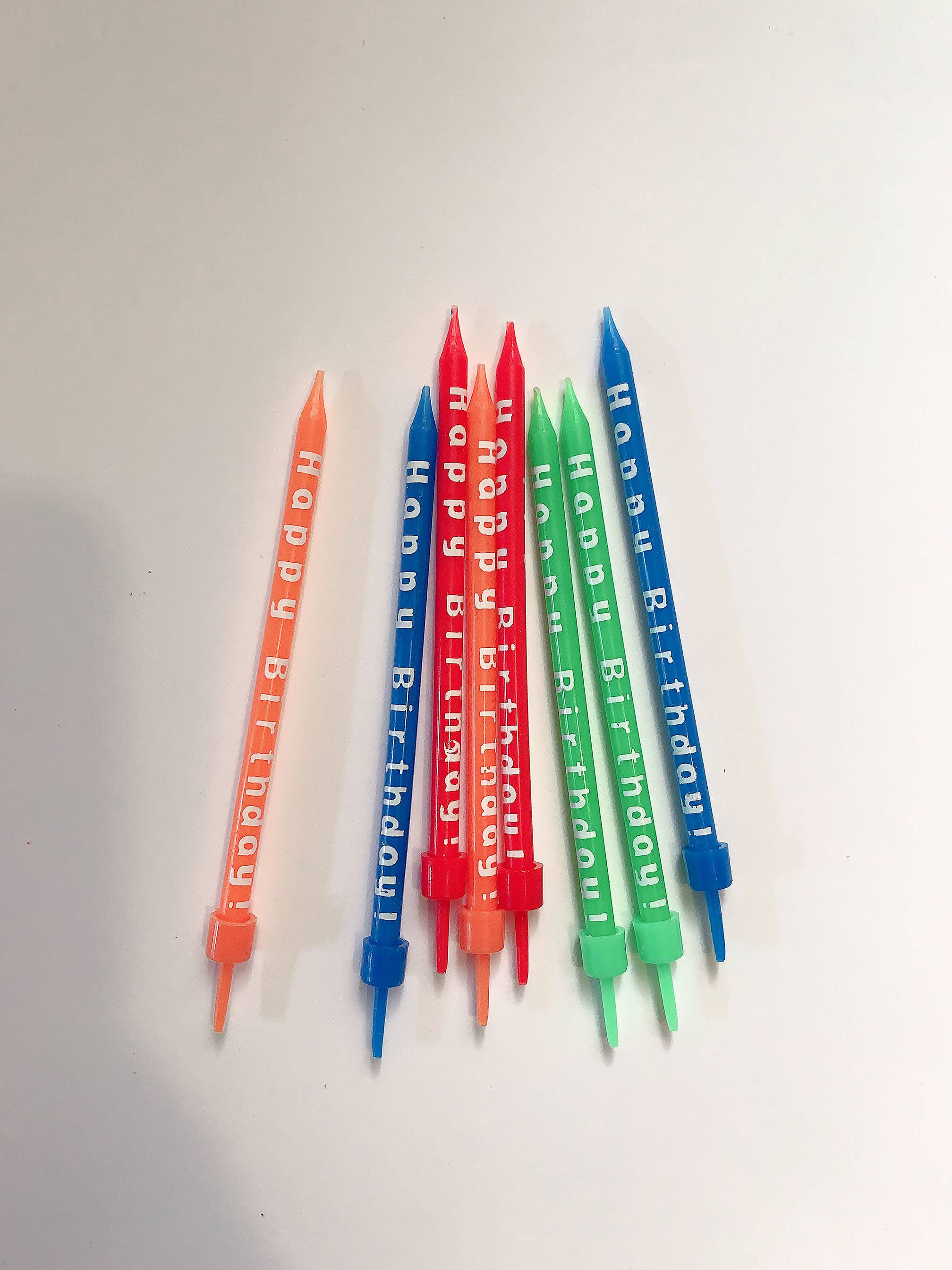 Korean in retro color slender hairthday English letter birthday cake candle