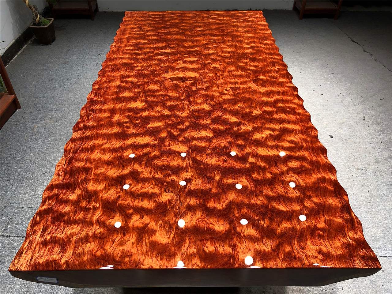 1 7 m long polar magenta face textured solid wood large plate Natural side 178-89-10