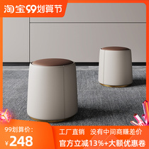 Small stool household with modern minimal cosmetic bench light tea table bench Kung fu tea table leather bench red bench