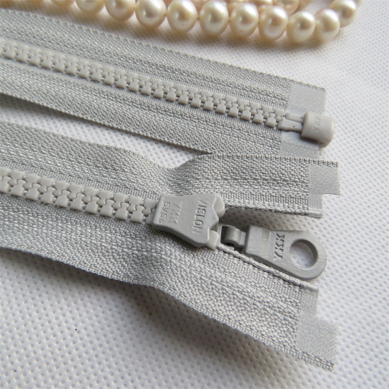 Ykk No. 5 Resin Single Zipper 20-120cm Light Gray - for Jackets, Cardigans, down Jackets, Coats, Placket