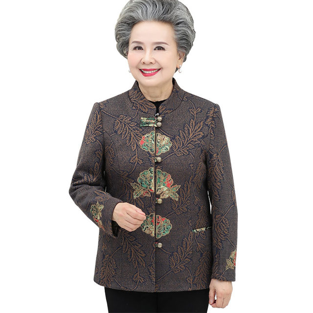 Grandma's Spring and Autumn Clothes Jacket Middle-aged and Elderly Women's Clothing Winter Mother-in-law Old Lady Suit Old Man's Clothes