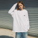 S45 autumn and winter round neck long-sleeved black and white pure cotton thin sweatshirt basic t-shirt for men and women loose casual couple bottoming shirt