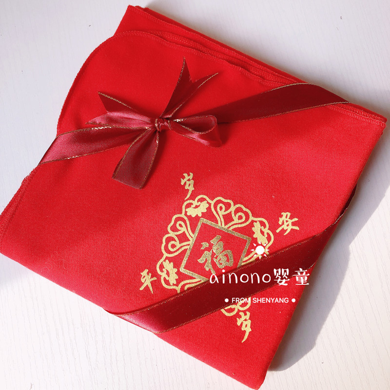 Newborn baby red scarves maternity ward baby bungled baby swaddle scarves wrap in pure cotton red thin