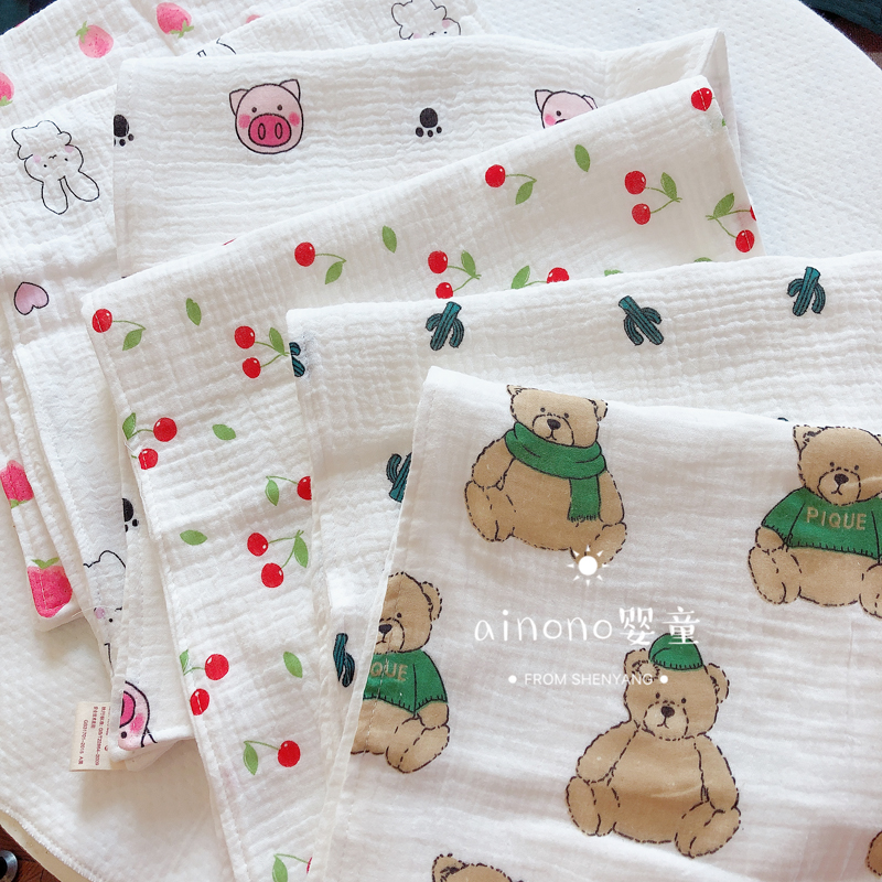 Baby cotton candy 4 layers pure cotton cotton cloth towels enlarged towels 6 layers male and female baby wash face bath towels for adults