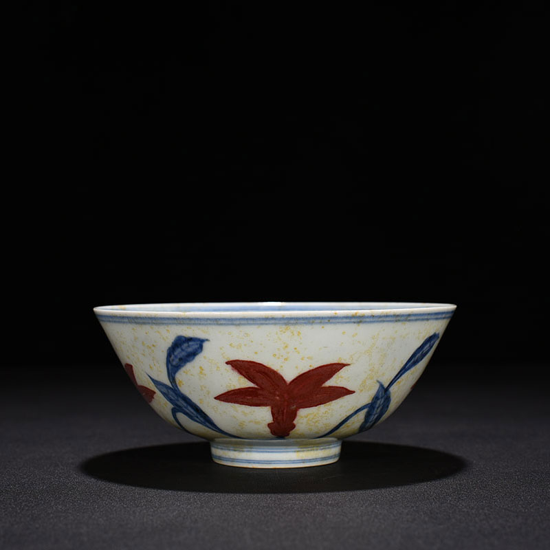 Bright green flower glaze in bright red autumn sunflower grain bowl