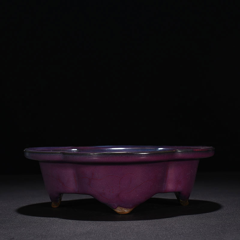 Song Jun kiln Qiande 2nd year period rose and purple glaze begonia wash