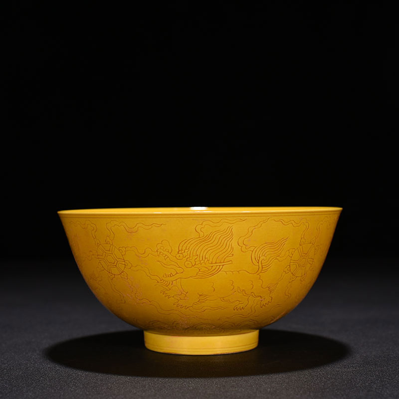 Mingcheng delicate glaze dark lion embroidered ball bowl