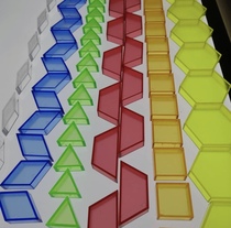 Regio light table light and shadow geometric color transparent building blocks teaching toy Early childhood education 180 pieces