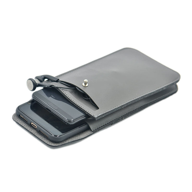 Apple iPhone Xs Max Xr Dual Machine Waist Bag Hanging Bag Leather Case Protective Sleeve Liner Bag Straight Sleeve