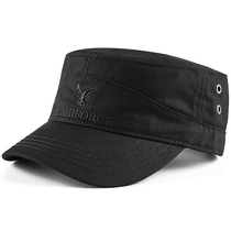 Hat Mens Spring and Autumn Cap Korean Tide Sunscreen Hat Outdoor Military Hat Short Eaves Embroidery Cotton Flat Top Hat