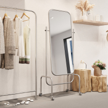 Clothing store full-length mirror Womens clothing store fitting mirror Large mirror with pulley thin mirror Stainless steel brushed floor mirror